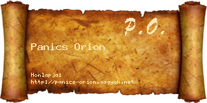 Panics Orion névjegykártya